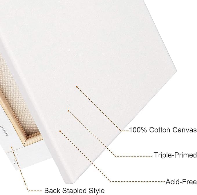 ARS Blank Canvas 100 x 100 cm White - this premium-quality canvas 100% Cotton Artist Canvas Boards For Painting, Acrylic Pouring, Oil Paint Dry & Wet Art Media - Image 3