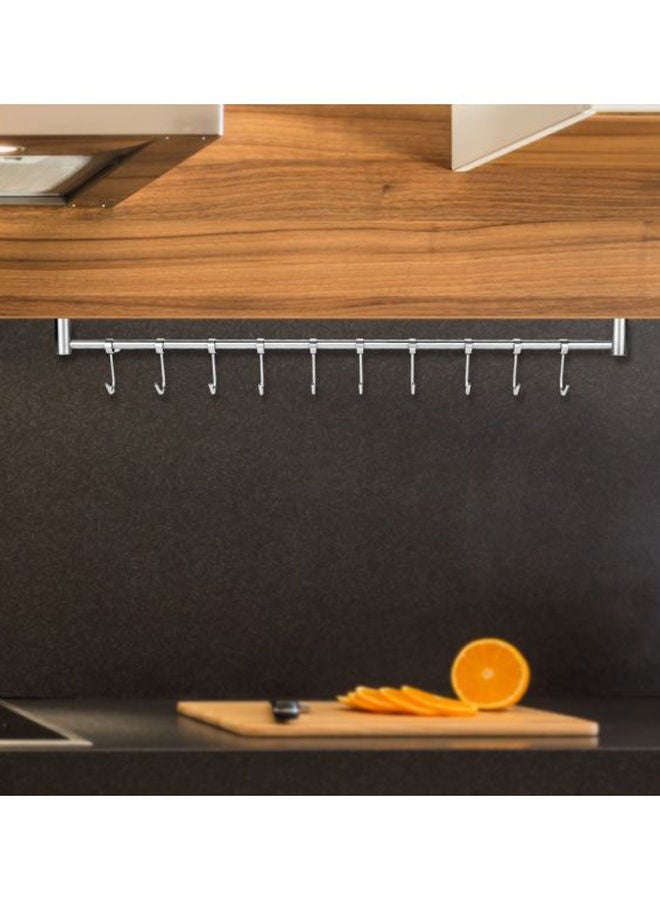 Loquat Wall Mounted Storage Organizer Rack Silver 58x4x1.8cm - Image 2