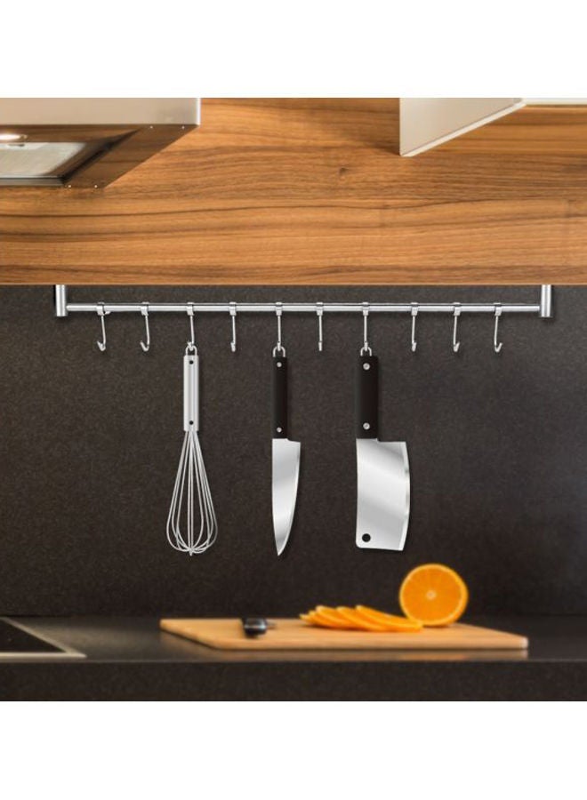 Loquat Wall Mounted Storage Organizer Rack Silver 58x4x1.8cm - Image 4