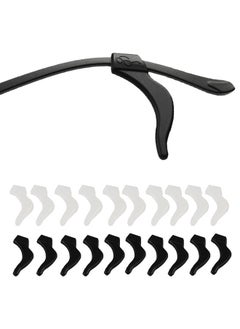 10 Pairs Eyeglass Ear Grips, Eyeglass Anti-slip Earhook, Eyeglass Strap Holder, Soft Silicone Eyeglass Temple Tips Sleeve Retainer for Reading Glasses Sunglasses Eyeglasses Black/White