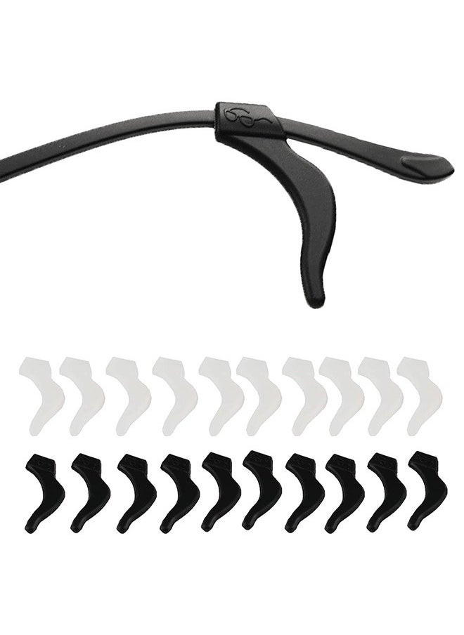 Generic - 10 Pairs Eyeglass Ear Grips, Eyeglass Anti-slip Earhook, Eyeglass Strap Holder, Soft Silicone Eyeglass Temple Tips Sleeve Retainer for Reading Glasses Sunglasses Eyeglasses Black/White - Image 1