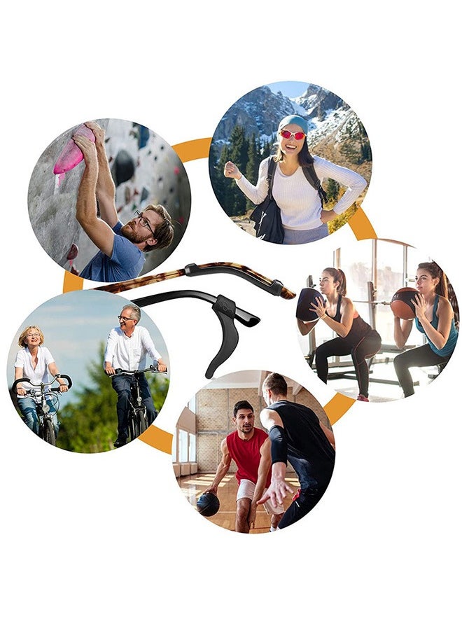 Generic - 10 Pairs Eyeglass Ear Grips, Eyeglass Anti-slip Earhook, Eyeglass Strap Holder, Soft Silicone Eyeglass Temple Tips Sleeve Retainer for Reading Glasses Sunglasses Eyeglasses Black/White - Image 1