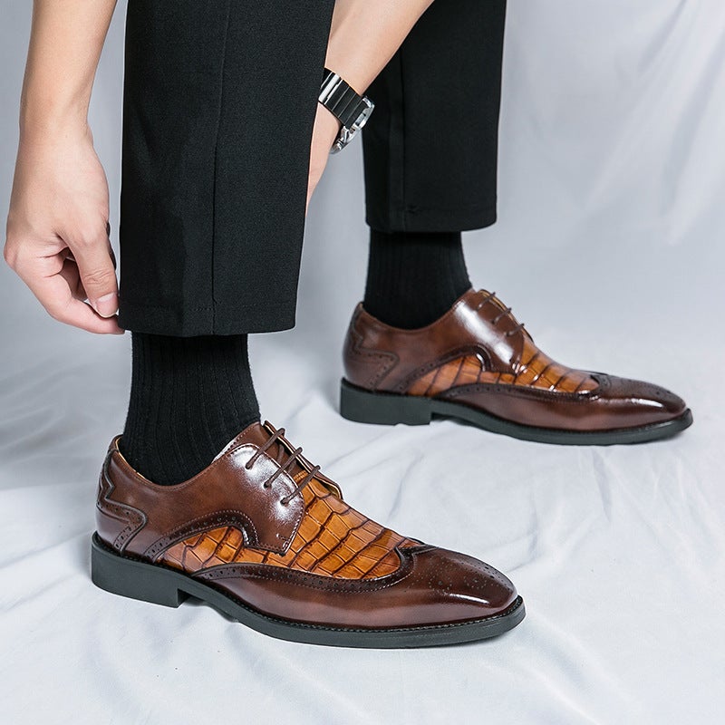 Large Size 46 Pointed Leather Shoes For Men 2025 Spring & Fall New Men'S Business Formal Wear Groom'S Wedding Shoes For Men - Image 2