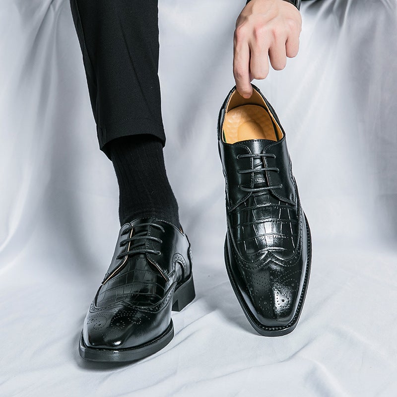 Large Size 46 Pointed Leather Shoes For Men 2025 Spring & Fall New Men'S Business Formal Wear Groom'S Wedding Shoes For Men - Image 4