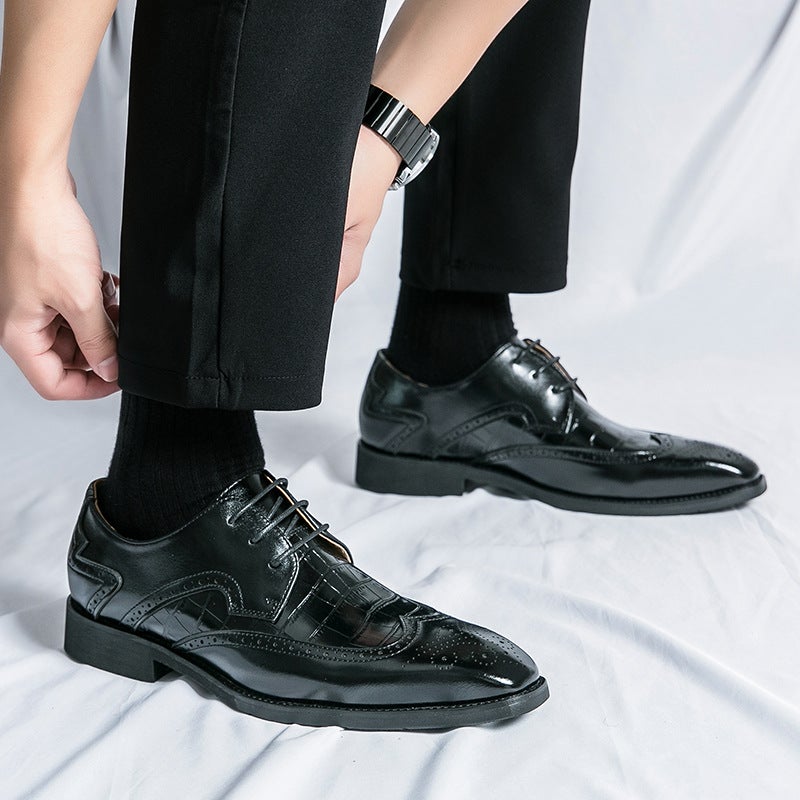 Large Size 46 Pointed Leather Shoes For Men 2025 Spring & Fall New Men'S Business Formal Wear Groom'S Wedding Shoes For Men - Image 5