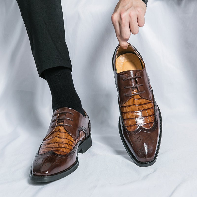 Large Size 46 Pointed Leather Shoes For Men 2025 Spring & Fall New Men'S Business Formal Wear Groom'S Wedding Shoes For Men - Image 3