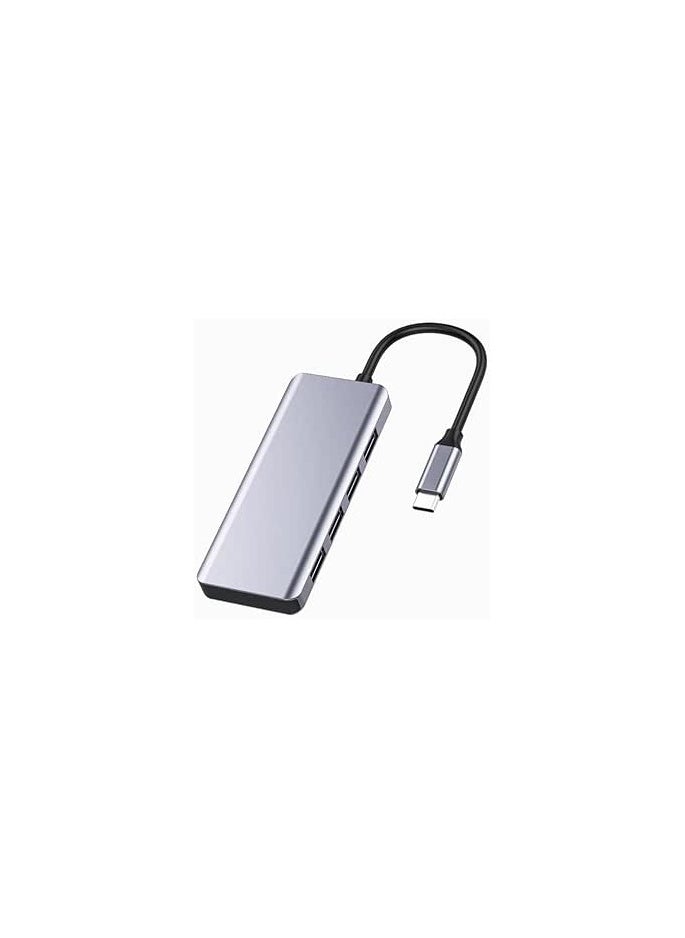 Generic - 8-in-1 USB-C Hub – 4K HDMI, Ethernet, SD/microSD Reader, PD Charging, Type-C Data for Laptop, Mac, PC (Grey) - Image 1