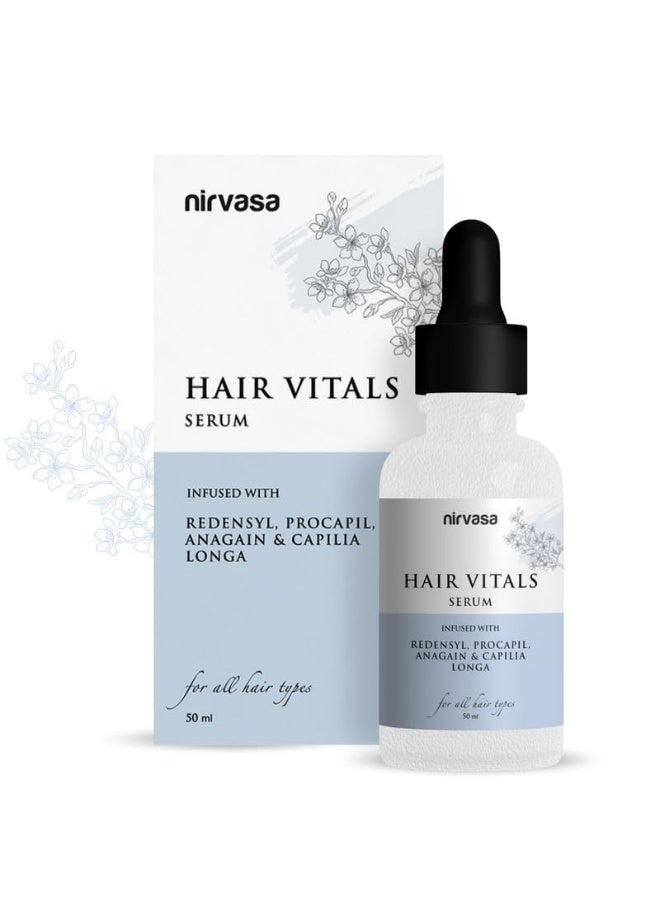 Nirvasa Hair Vitals Hair Growth Serum (50ml) | With 3% Redensyl, Procapil & Saw Palmetto | Natural DHT Blocker for Hair Fall Control & Growth | Fast Absorption, Non-Sticky & Non-Irritating – Pack of 1 - Image 1