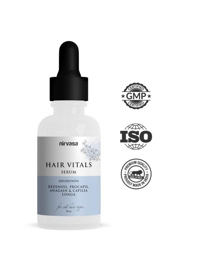 Nirvasa Hair Vitals Hair Growth Serum (50ml) | With 3% Redensyl, Procapil & Saw Palmetto | Natural DHT Blocker for Hair Fall Control & Growth | Fast Absorption, Non-Sticky & Non-Irritating – Pack of 1 - Image 3