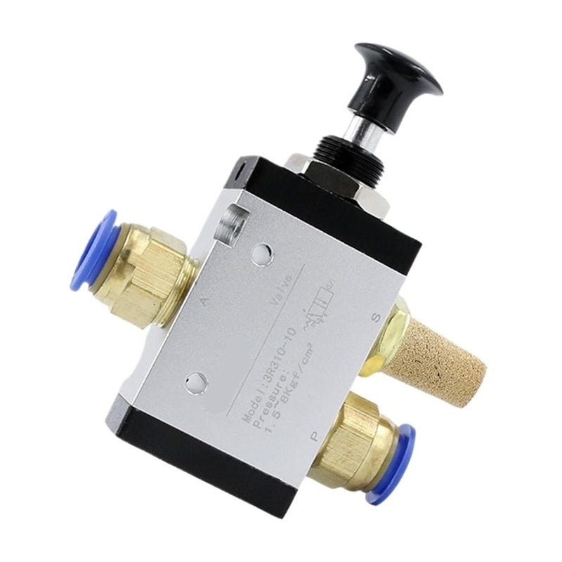 4R310 10 8mm صمام يدوي مشترك مفتاح ميكانيكي هوائي ذو وضعين وثلاثة اتجاهات - Image 2