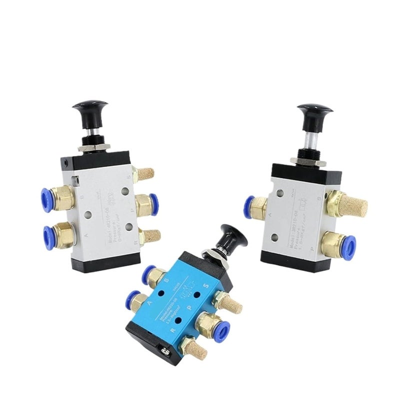4R310 10 8mm صمام يدوي مشترك مفتاح ميكانيكي هوائي ذو وضعين وثلاثة اتجاهات - Image 4