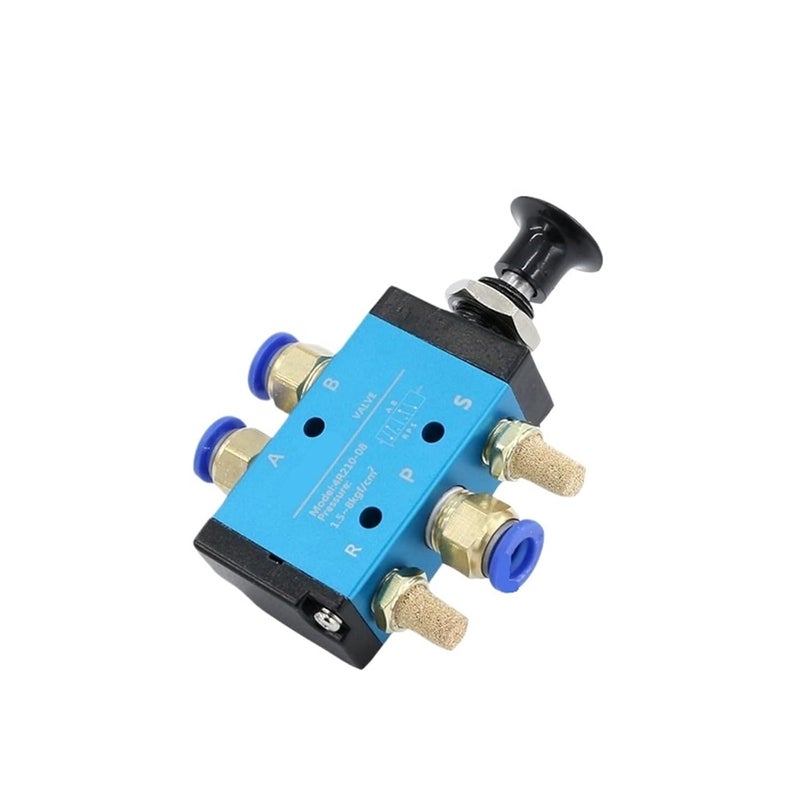 4R310 10 8mm صمام يدوي مشترك مفتاح ميكانيكي هوائي ذو وضعين وثلاثة اتجاهات - Image 3
