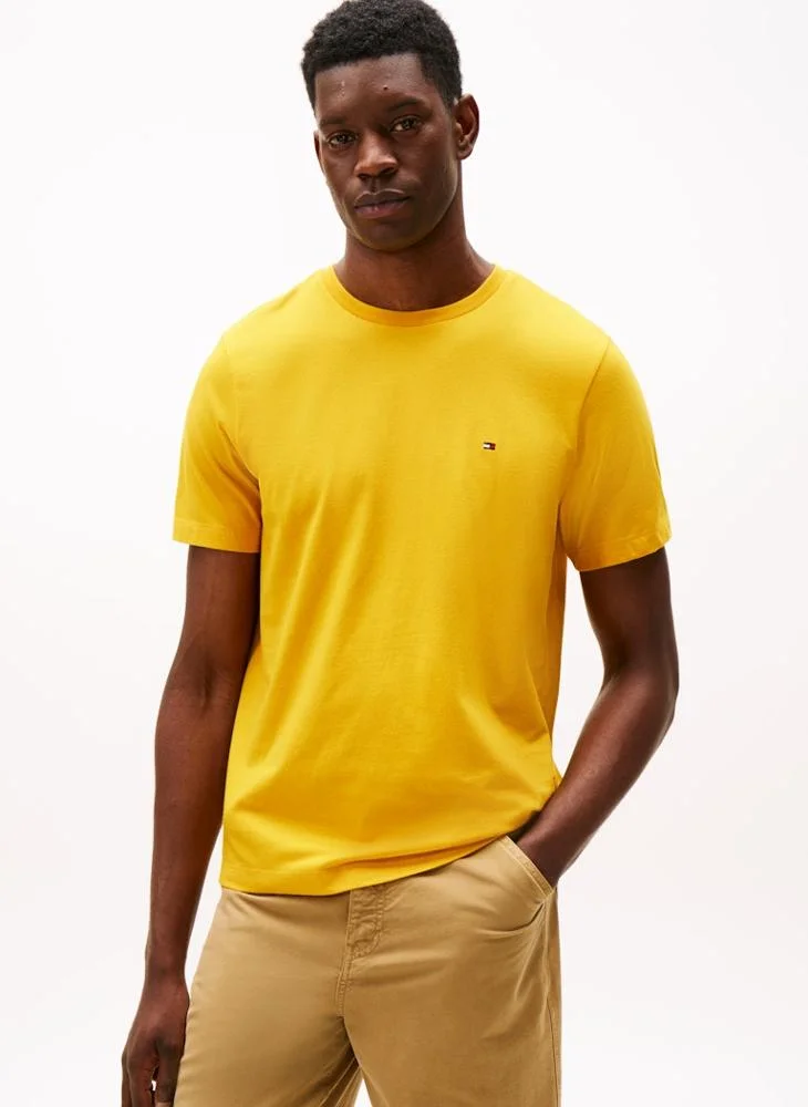 تومي هيلفيغر Flag Embroidery Crew Neck T-Shirt