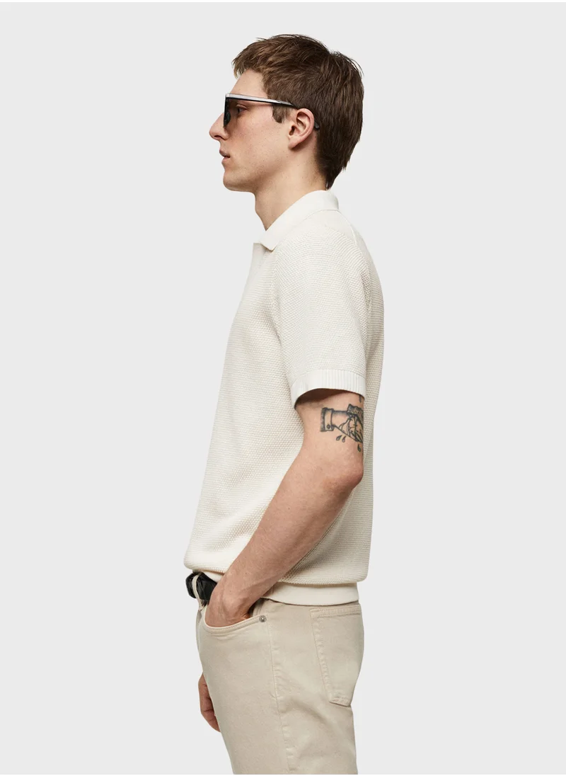 Mango Man Granita Short Sleeve Polo Shirt
