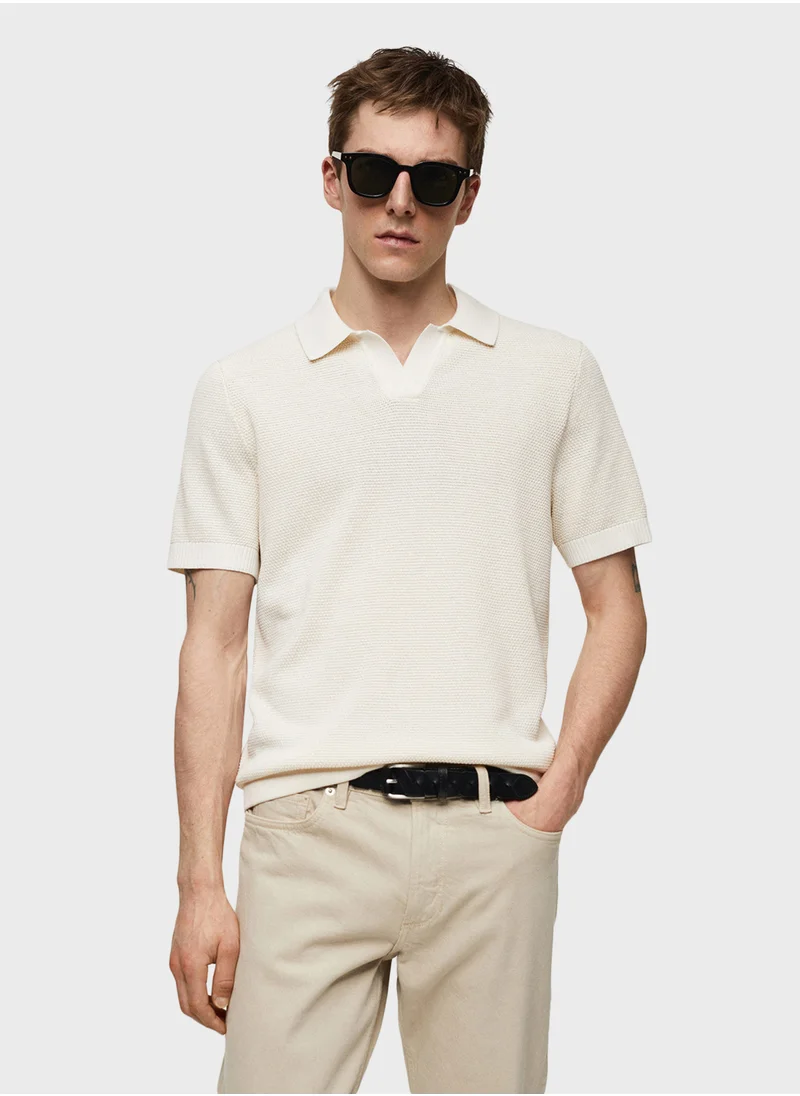 Mango Man Granita Short Sleeve Polo Shirt