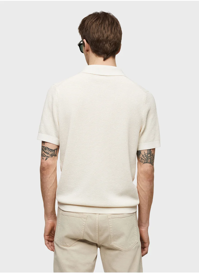 Mango Man Granita Short Sleeve Polo Shirt