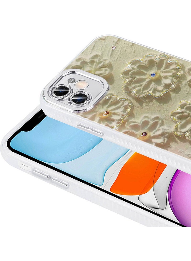 Voyo iPhone 11 Shiny Stone Fancy Floral Patterned Case  - Image 3
