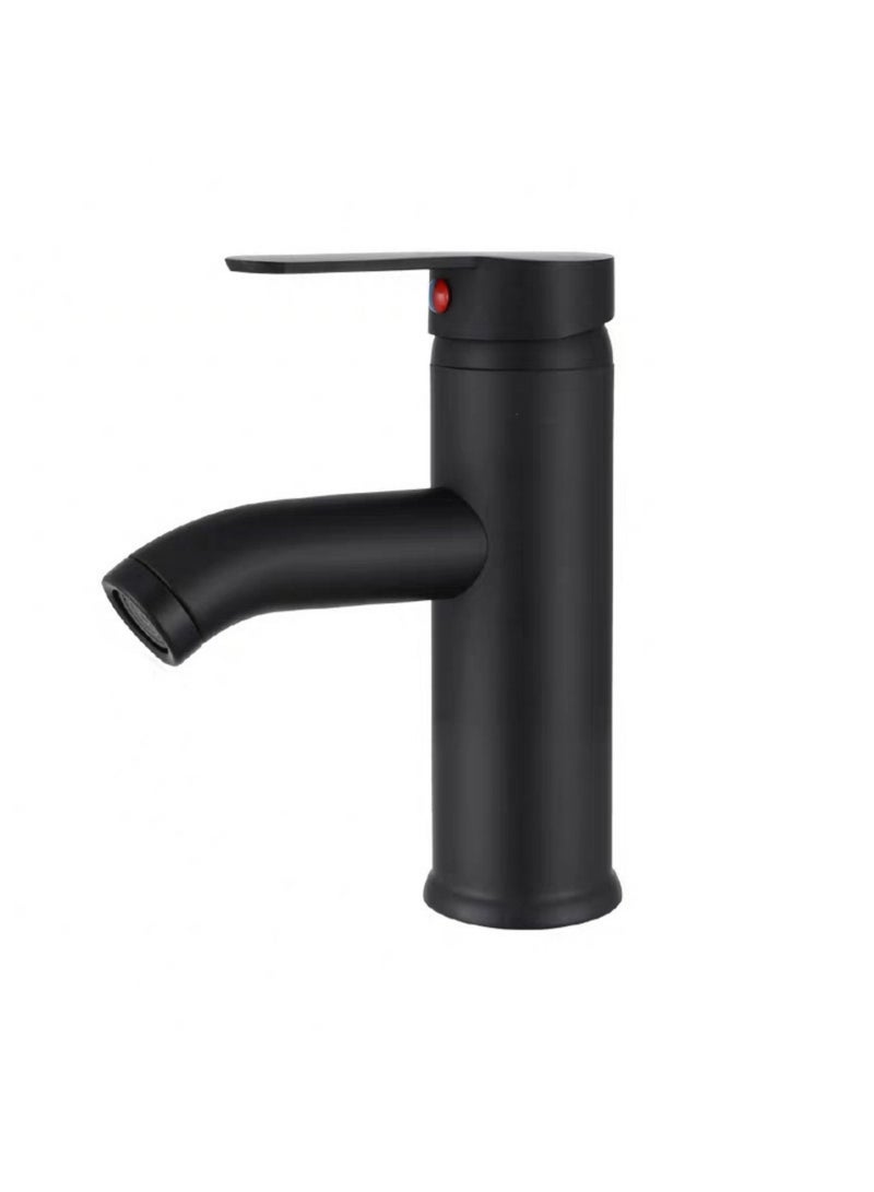 JINFANLI Matte Black Single-Hole Bathroom Faucet：Hot & Cold Water，Fit for Sink, Washbasin & Countertop Basin - Image 5
