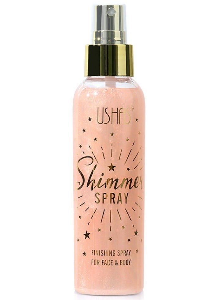 Ushas Glitter Spray, Long-Lasting Body Shimmer Spray 110 ML, Glitter Makeup for Face Body, Festival Glitter for Birthday Party (Orange) - Image 1
