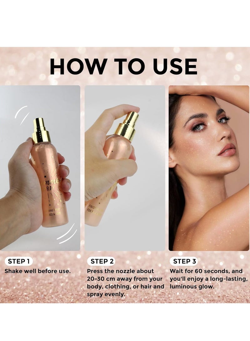 Ushas Glitter Spray, Long-Lasting Body Shimmer Spray 110 ML, Glitter Makeup for Face Body, Festival Glitter for Birthday Party (Orange) - Image 3