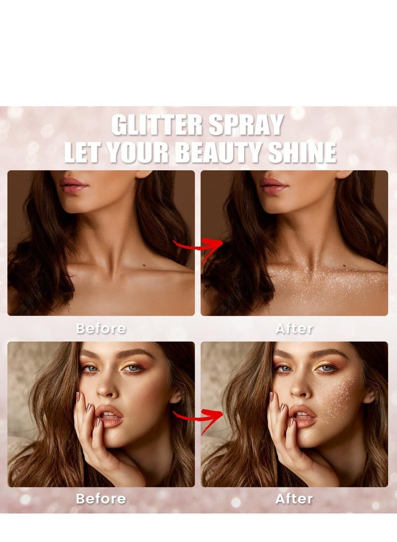 Ushas Glitter Spray, Long-Lasting Body Shimmer Spray 110 ML, Glitter Makeup for Face Body, Festival Glitter for Birthday Party (Orange) - Image 5