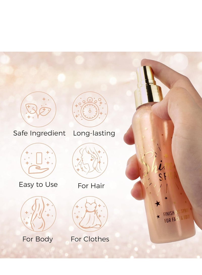 Ushas Glitter Spray, Long-Lasting Body Shimmer Spray 110 ML, Glitter Makeup for Face Body, Festival Glitter for Birthday Party (Orange) - Image 4