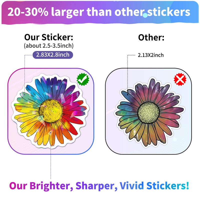 Nadadora 100pcs Y2k Holographic Aesthetic Stickers Pack,Preppy Waterproof Vinyl Decals for Water Bottle,Cup,Laptop,Scrapbook,Skateboard,Luggage,Phone,Bike.Cute Gifts for Kids, Girls, Teens, Boys - Image 5