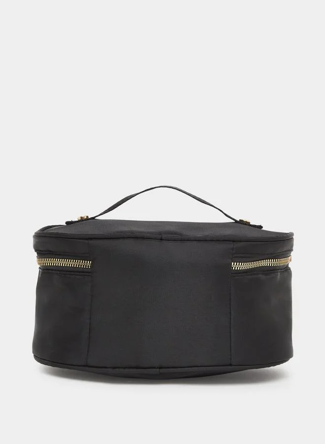 Styli Gold-Toned Zip-Around Wash Bag with Top Handle