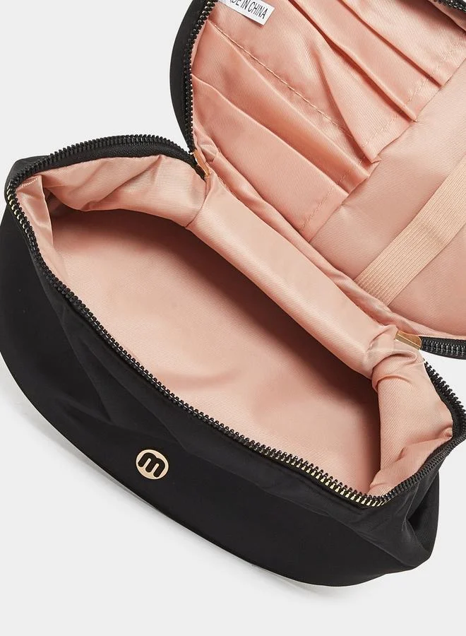 Styli Gold-Toned Zip-Around Wash Bag with Top Handle