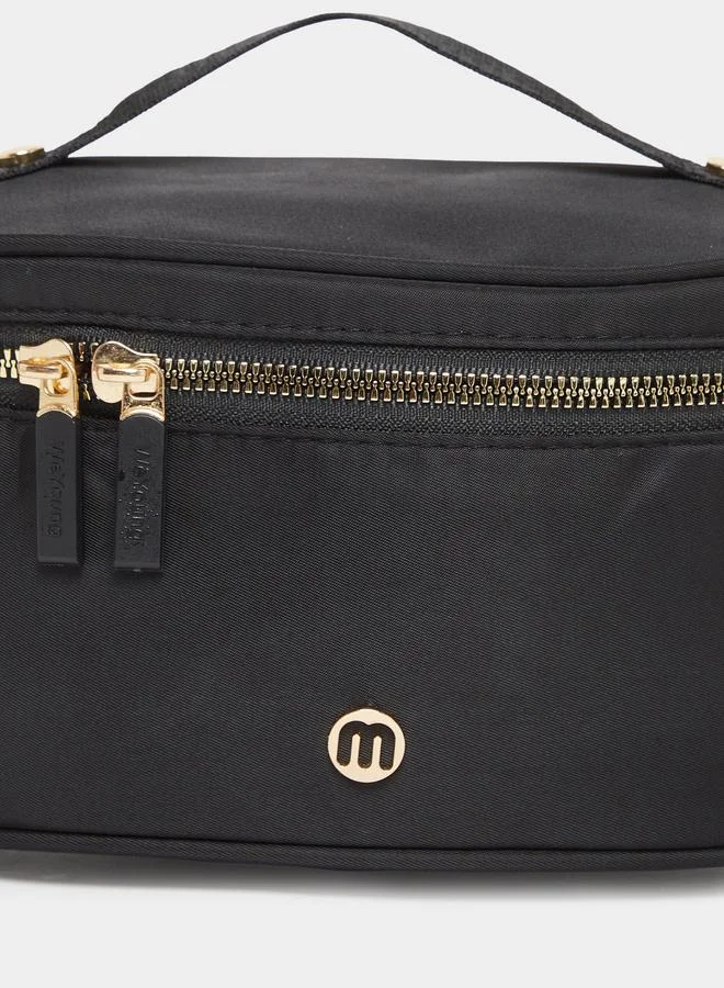 ستايلي شنطة أدوات تجميل بسحَّاب إغلاق دائري ومقبض يد