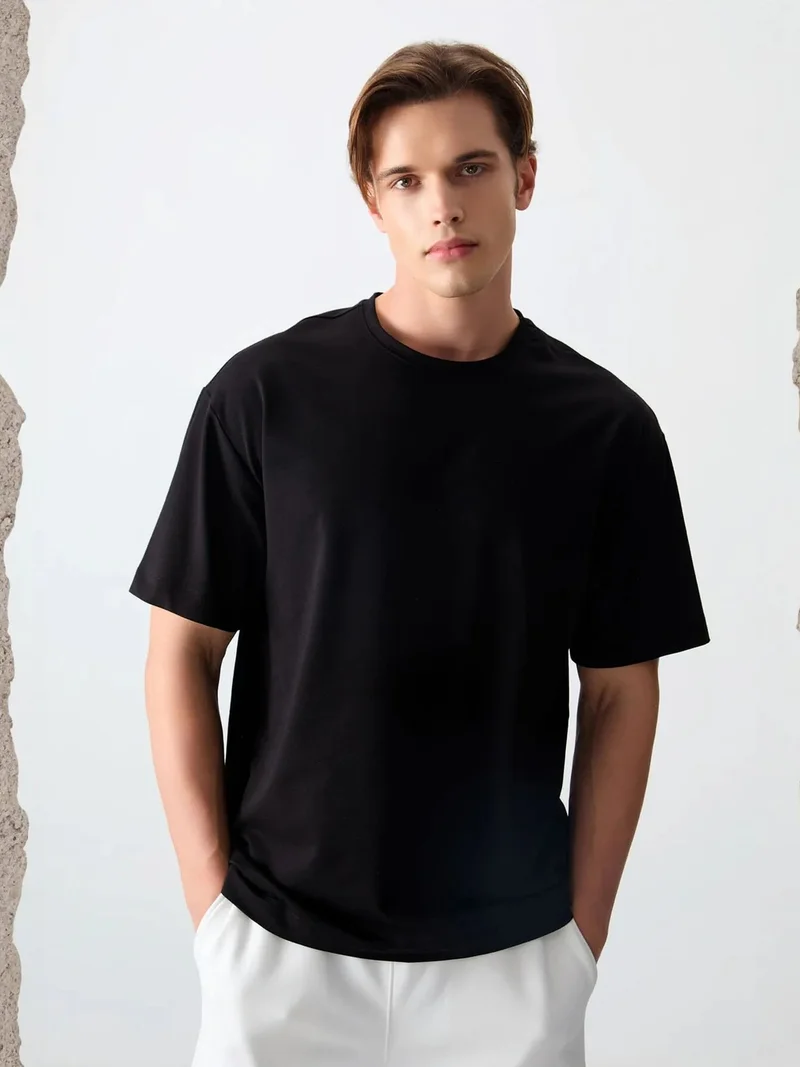 تومي لايف TOMMY Oversized Cotton Blend Crew Neck T-Shirt