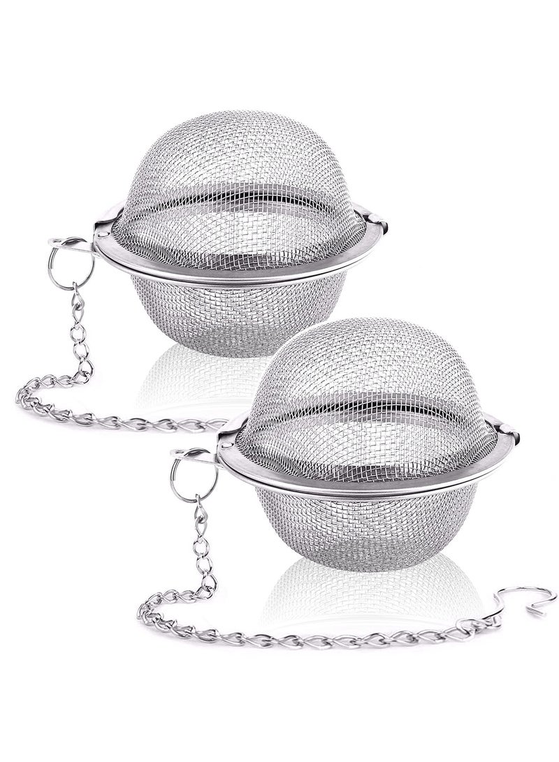2PCS Stainless Steel Mesh Tea Infuser, 2.1 Inch Tea Ball Tea Strainer Tea Diffuser Tea Steeper for Filtering Tea  - Image 1