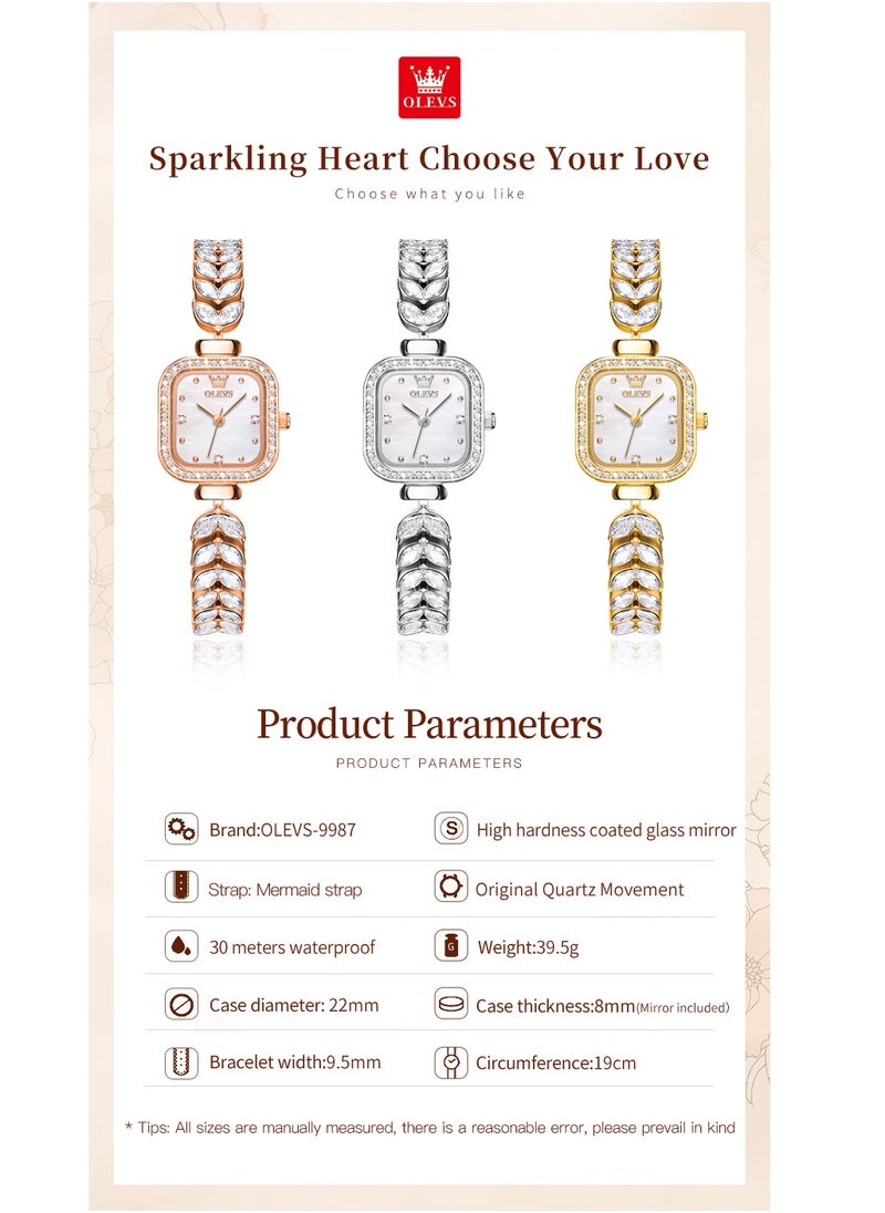 OLEVS - Watches for Women Fashion Quartz Stainless Steel Water Resistant Watch Gold 9987 - Image 1