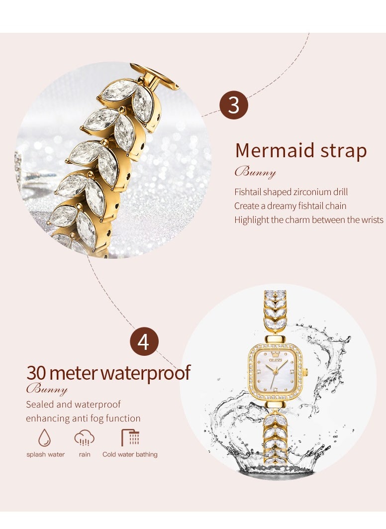 OLEVS - Watches for Women Fashion Quartz Stainless Steel Water Resistant Watch Gold 9987 - Image 1