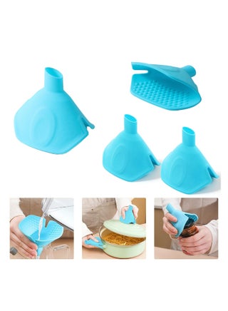 Multifunctional Silicone Funnel Insulation Clamp,  4PCS Kitchen Funnel, Heat Insulation Clip For Anti Scalding Dishes, Fan Shaped Silicone Aperture Funnel for Easy Use (Blue) - pzsku/Z194E9E877823C0A34384Z/45/_/1721112168/50d5a127-4046-4318-baa2-8445e828854b