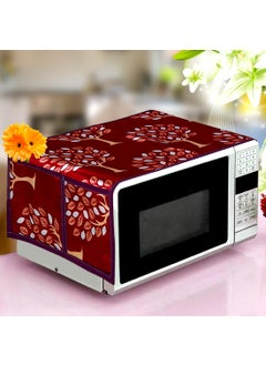 KANUSHI KANUSHI Industries Washable Cotton 1 Pcs Lpg Gas Cylinder Cover 1 Pcs MicrowaveOven Cover CYLMicroMaroonTree  - Image 2