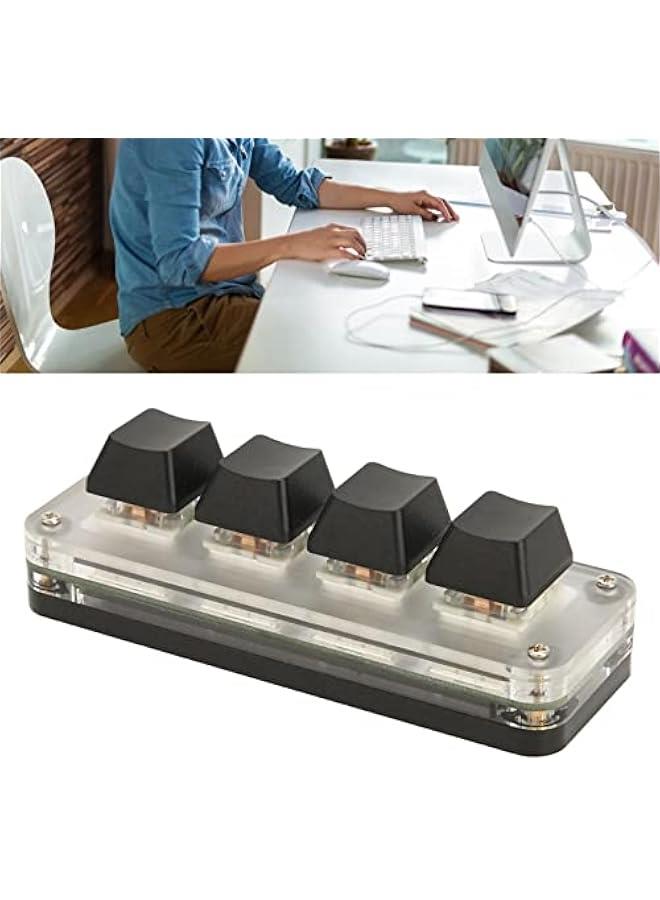 4 Keys Mini Keypad One Handed Mechanical Gaming Keyboard, Multifunctional Shortcut DIY Programmable Macro Keyboard, RGB Backlight, Plug and Play, OSU Gaming Keyboard for Office, Game, Music, etc. - Image 5