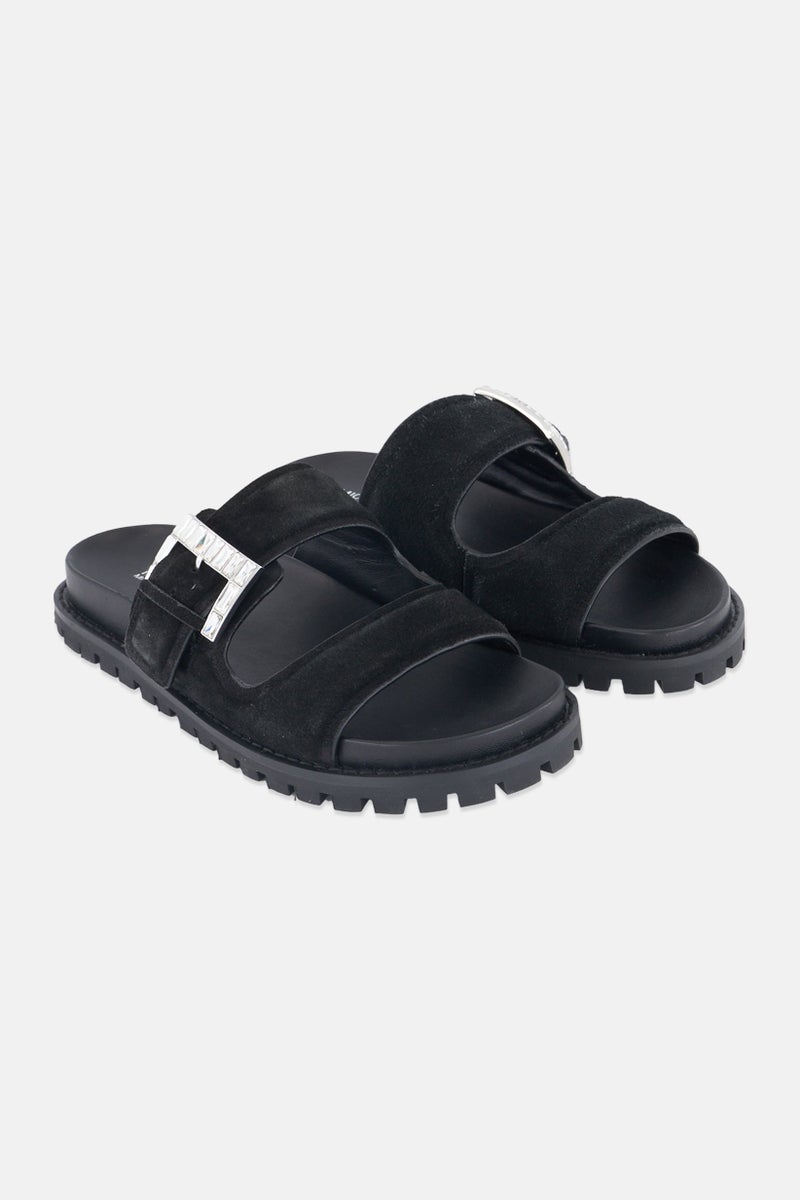 Michael Kors Women Medium Giselle Slip On Slide, Black - Image 1