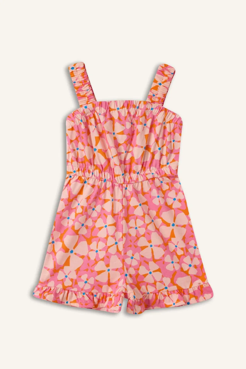 Defacto Crew Neck Printed Jumpsuit