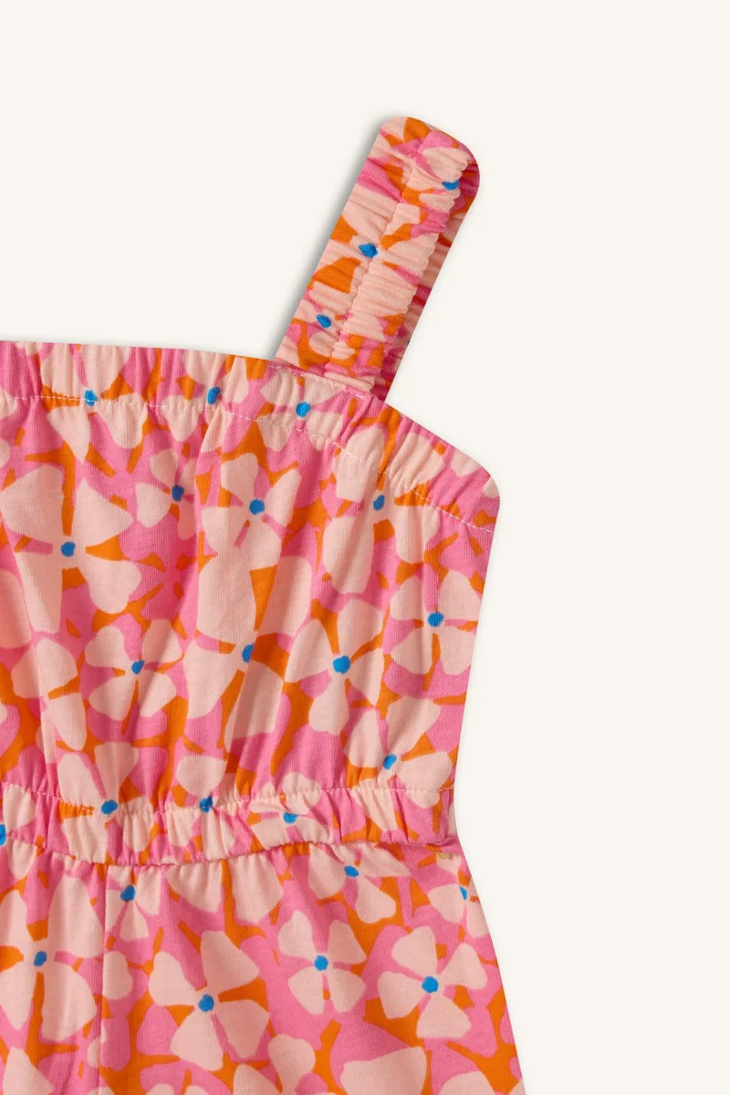Defacto Crew Neck Printed Jumpsuit