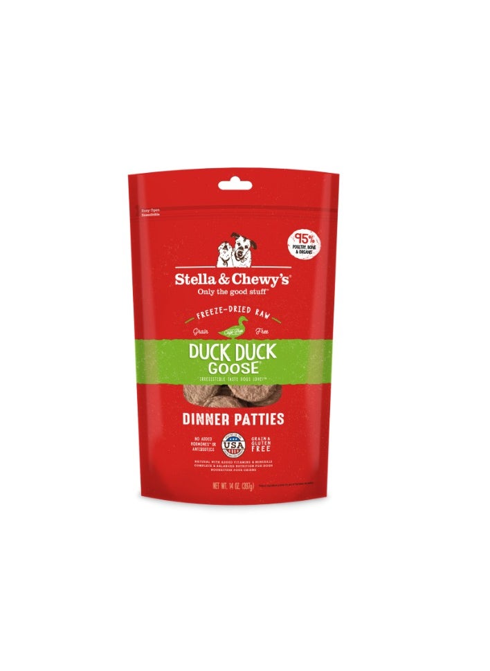 Stella & Chewys Stella & Chewys Dog FD Duck Duck Goose Patties14oz, Stella patties, Stella & Chewy patties, freeze-dried dog food, best dog food, nutrious dog food, patties for dogs, freeze-dried patties, Stella & Chewy's duck patties  - Image 1