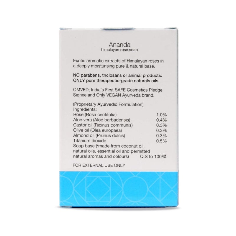 Omved ANANDA Himalayan Rose Ayurvedic Handmade Soap Pack of 3100 Natural Vegan and ColdPressed 100 g - Image 4