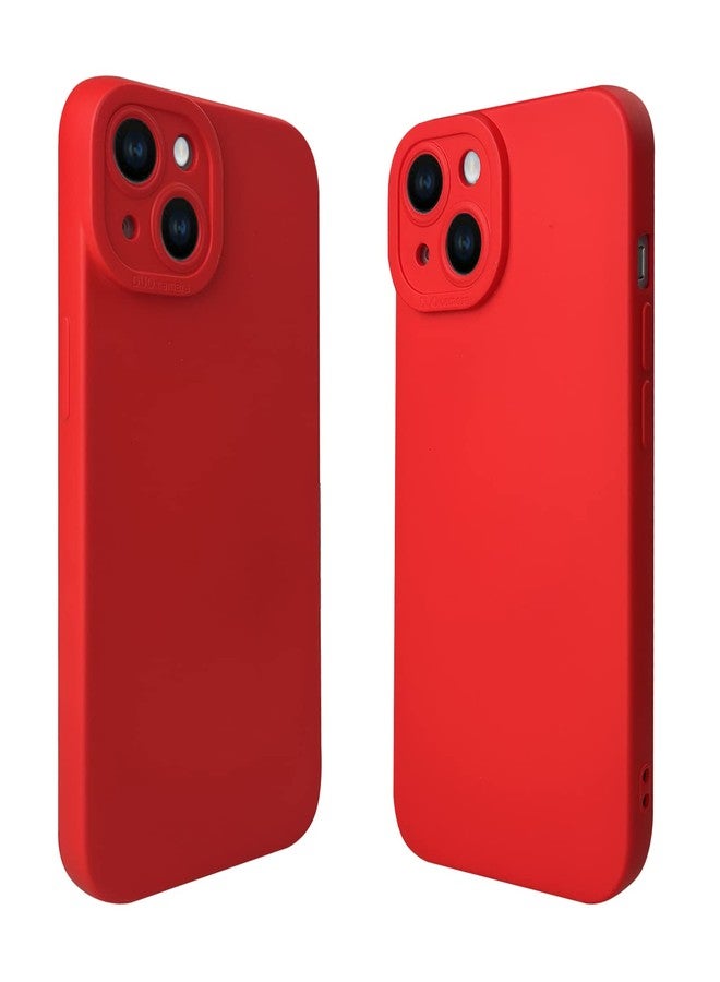LOOKSEVEN for iPhone 14 Case, Red Silicone TPU Rubber Back Cover Case Compatible for iPhone 14 (6.1 inch) - Image 5
