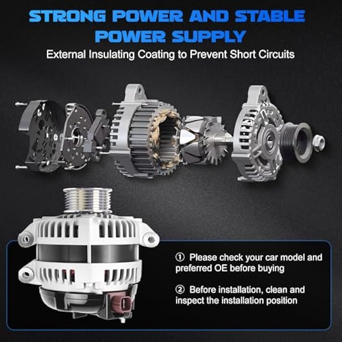 YOMALL Alternator 13980 for 2007-2011 CR-V 2.4L, for 2006-2011 Civic 2.0L, for 2003-2007 Accord 2.4L, 2003-2011 Element 2.4L, for 2004-2008 TSX 2.4L, for 2004-2008 TSX 2.4L, for 2006-2008 CSX 2.0L - Image 5