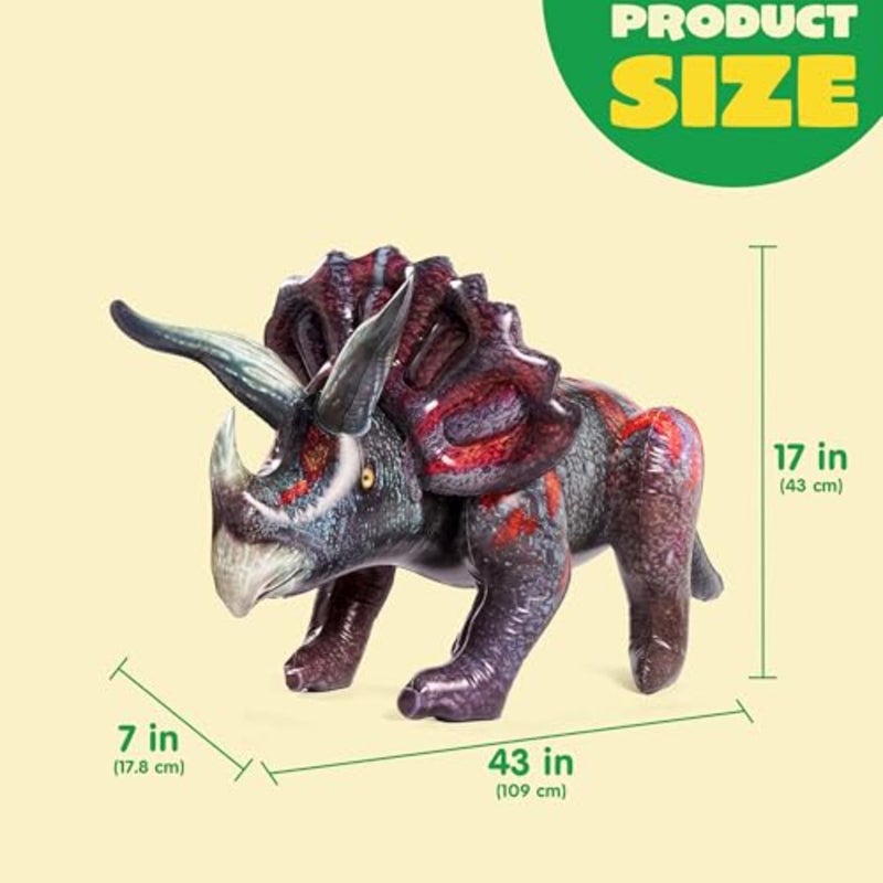 Triceratops Inflatable Dinosaur Toy for Pool Party Decoration Birthday Party Gift Adults - Image 4