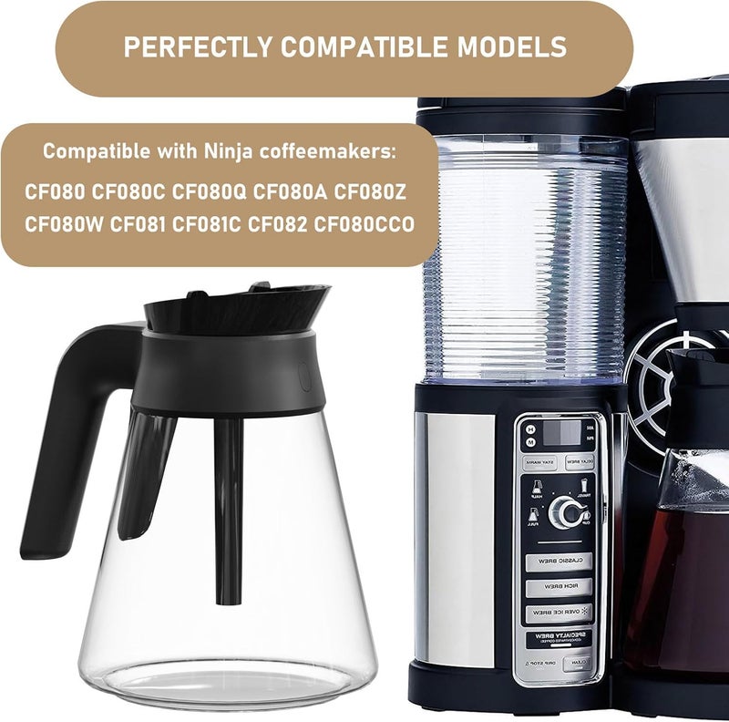 Shonshon 6-Cups Coffee Bar Coffee Maker Carafe Replacement Pot Compatible with Ninja CF080, CF080C, CF080CCO, CF080A, CF080Z, CF080Q, CF080W, CF081, CF081C, CF082 Coffee Maker 1 Pack - Image 2