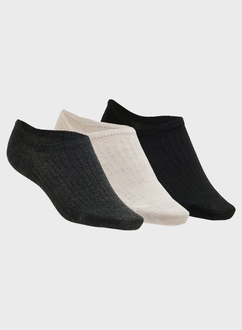 Ginger 3PK Ribbed No Show Socks - Image 1