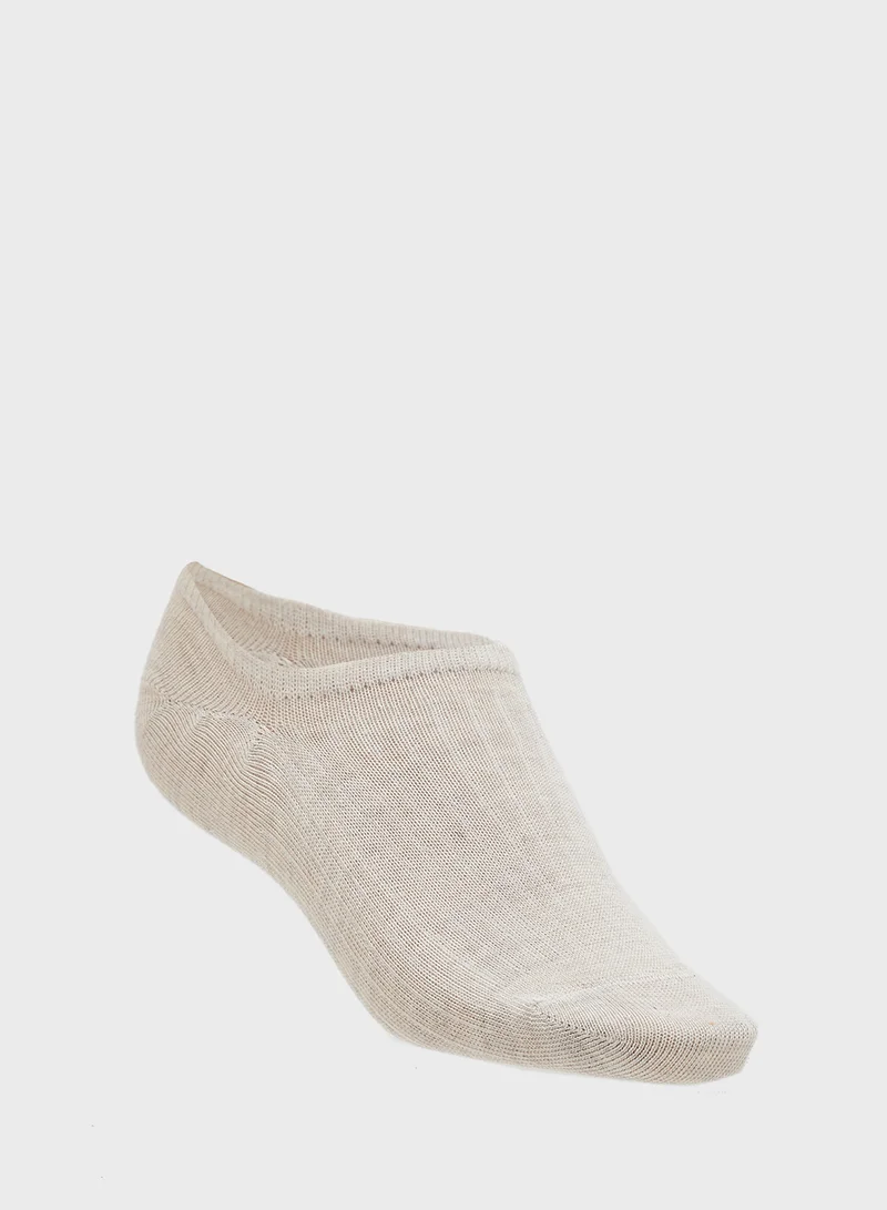 Ginger 3PK Ribbed No Show Socks