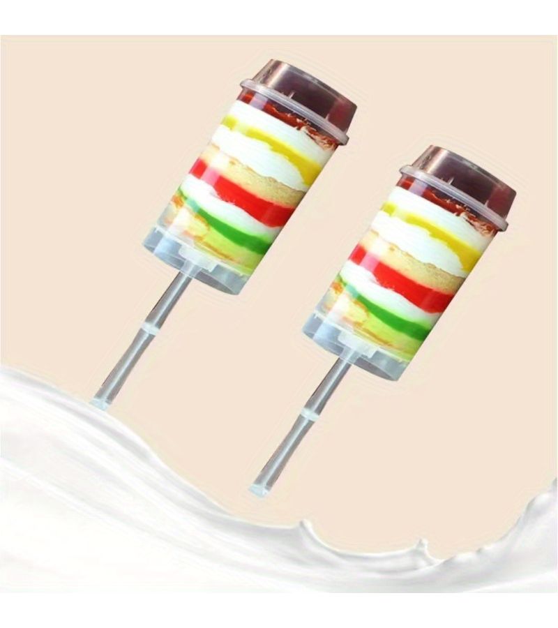 12 Pcs Transparent Cake Mousse Molds Creative Baking Tools Party Supplies Hand Squeezing Fun Shape Molds For Birthday Picnic Graduation Restaurant Catering - Image 2