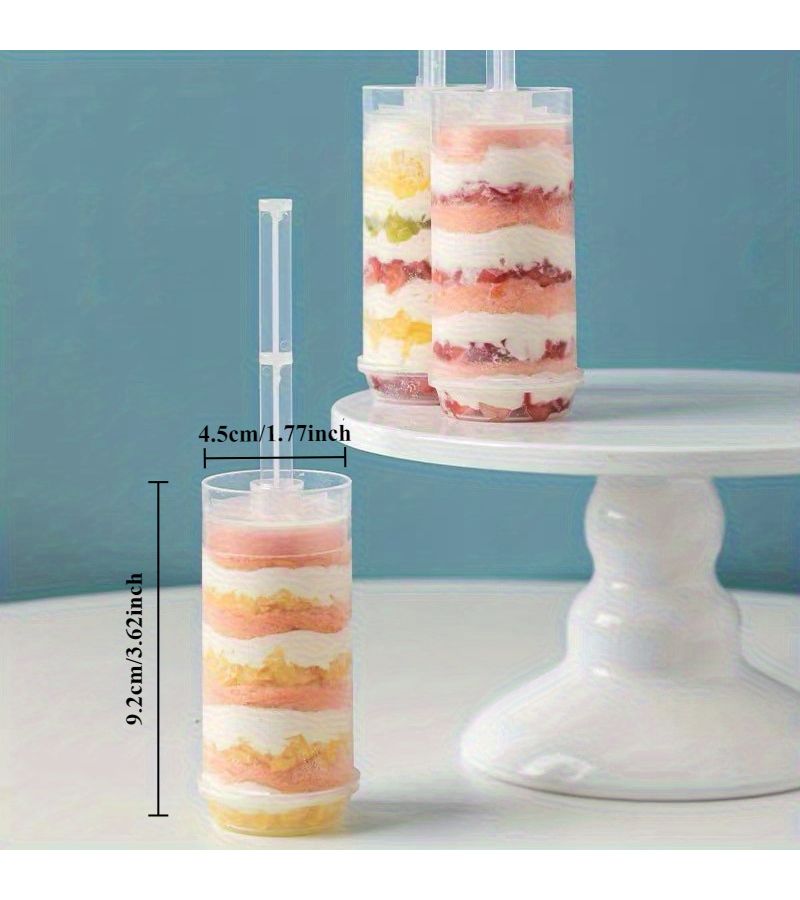 12 Pcs Transparent Cake Mousse Molds Creative Baking Tools Party Supplies Hand Squeezing Fun Shape Molds For Birthday Picnic Graduation Restaurant Catering - Image 3